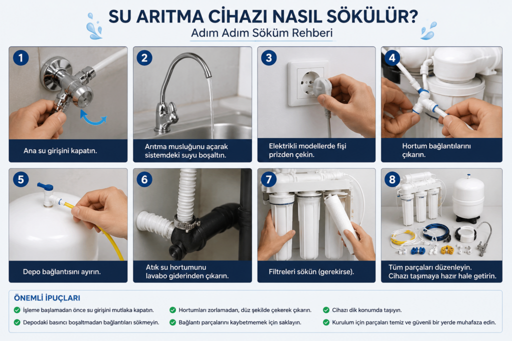 su arıtma cihazı nasıl sökülür